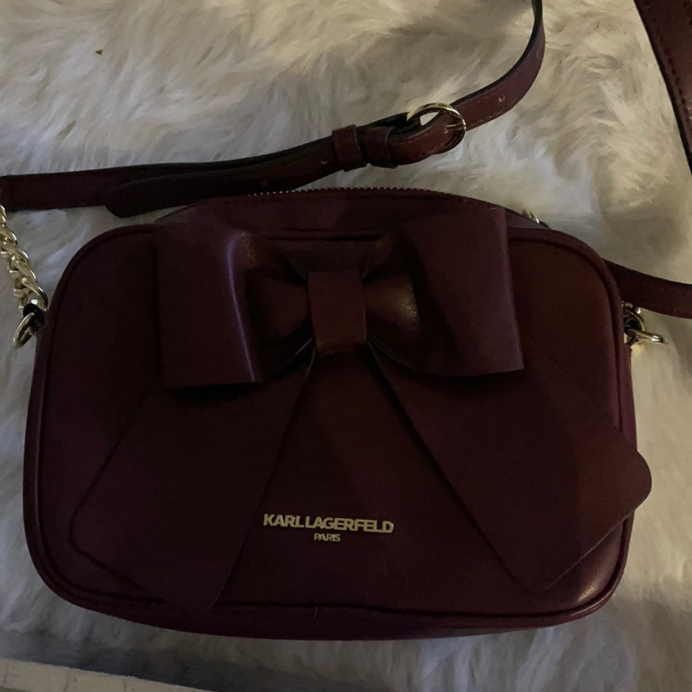 Karl lagerfield plumb colored shoulder bag